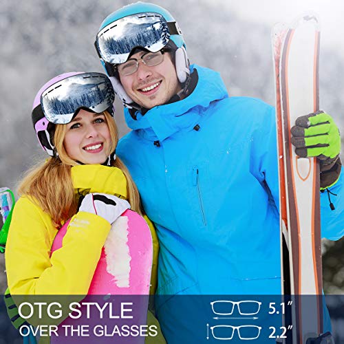 Funkprofi OTG Ski Goggles, Over Glasses Ski/Snowboard Goggles for Men, Women & Youth, 100% UV400 Protection, Anti Fog, Detachable Lens and Strap, Clear Wide Field of View, Helmet Compatible Goggles - Thumbnail 7