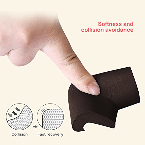 Baby Proof Corner Bumpers, PRObebi Corner Furniture Protectors, Pre-Taped 3M Tape, Guards for Corner, Keep Baby from Sharp Injuries, 12 Pack, Brown