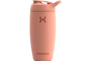 Promixx Pursuit Shaker Bottle Insulated Stainless Steel Water Bottle and shaker Cup, 18oz, Coral