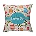 Easter Decorative Throw Pillow Covers - Set of 4 , 18 x 18 inch - Cute Easter Bunny & Eggs Pillowcase Holiday Home Decoration