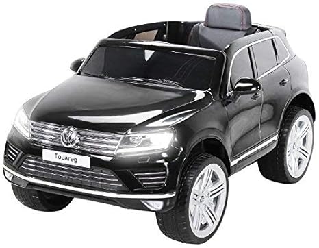 Actionbikes Motors Kinder Elektroauto VW Touareg Kinderfahrzeug Kinder Auto Ledersitz Eva Reifen (Schwarz)