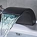 Senlesen Oil Rubbed Bronze Waterfall Spout Bathroom Widespread Sink Vanity Mixer Tap Faucet with Led Light