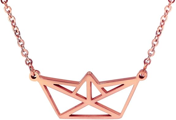 HANFLY Geometric Penguin Necklace - 18k Rose Gold Plated, 16.5+1.5 Inch Chain - View #6