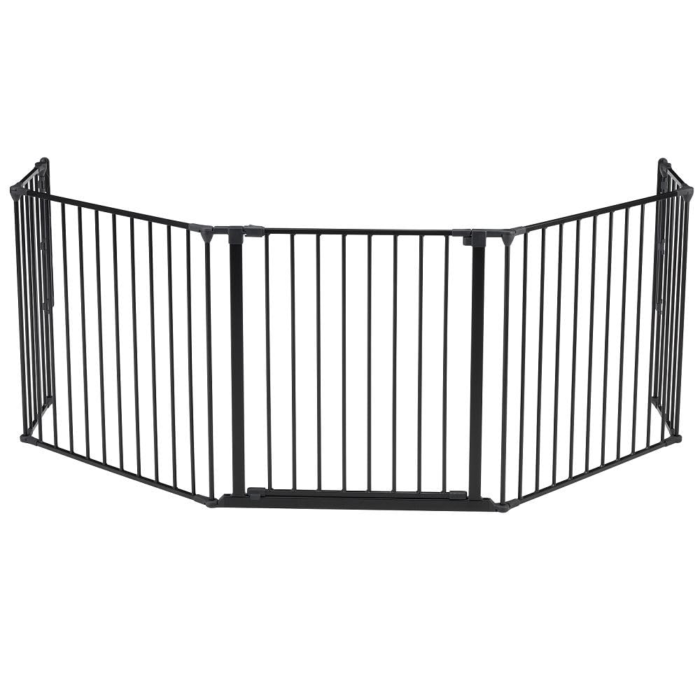 BabyDan Flex XL, 90-278 cm/35.5-109.4 inches, Fire Guard/Hearth Gate/Stair Gate/Room Divider, Black, Made in Denmark - Baby Gate/Safety Gate (Pet Gate/Dog gate/Dog playpen)
