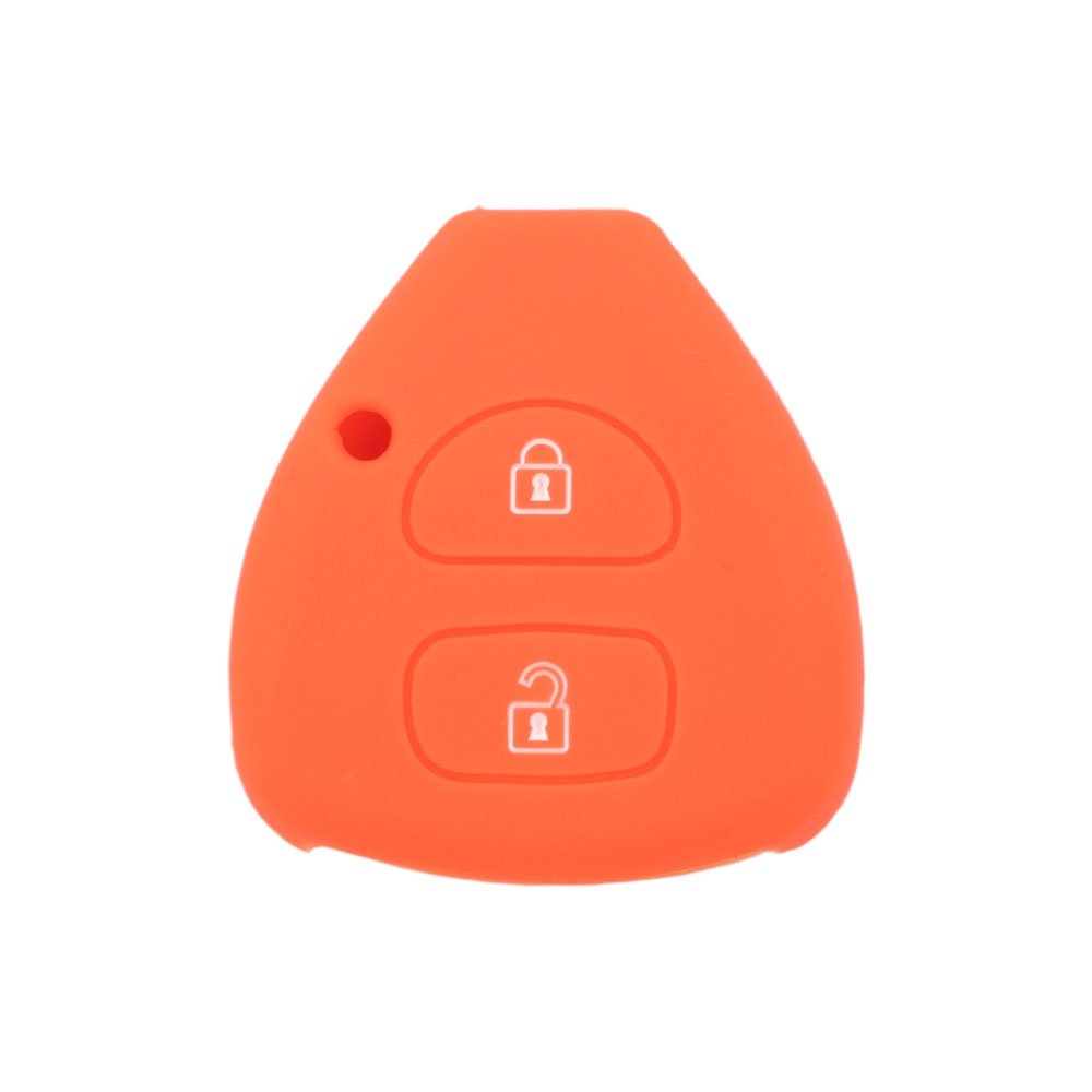 BROVACS Silicone Cover Protector Case Holder Skin Jacket Compatible with TOYOTA 2 Button Remote Key Fob CV9406 Orange