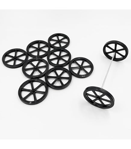 QUARKZMAN Lot 50 Roues Plastique Nylon 30x8mm Pour RC – Axes 2x50mm Inclus – Pièce DIY Pour Voiture Camion Hélicoptère Modèle – Léger Et Résistant – Noir
