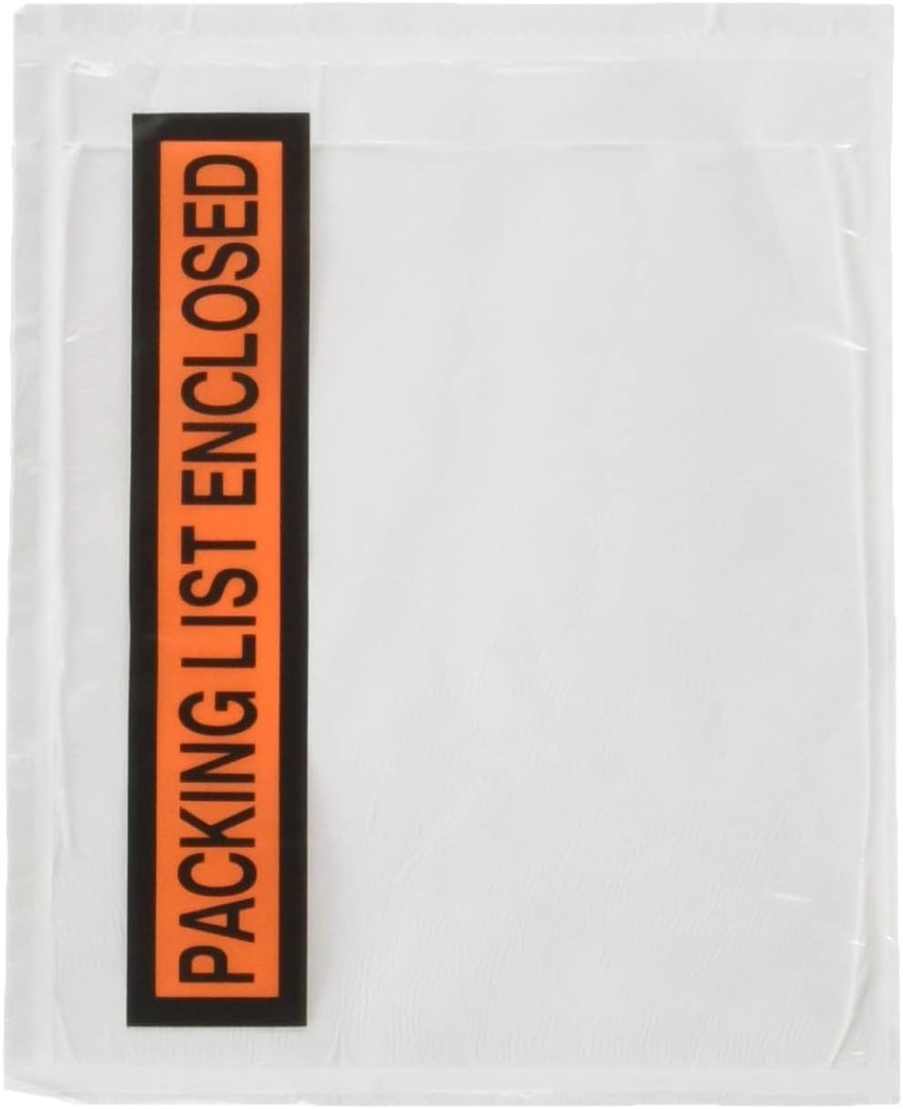 1000 pieces 4.5x5.5" Clear with "PACKING LIST ENCLOSED" printing pouch envelope bag for invoice packing slip : Office Products