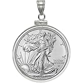 1 oz American Silver Eagle Dollar Coin Bezel Pendant Sterling Silver Coin Edge 1986-2023 40.6mm x 3.05mm (Price for bezel only)