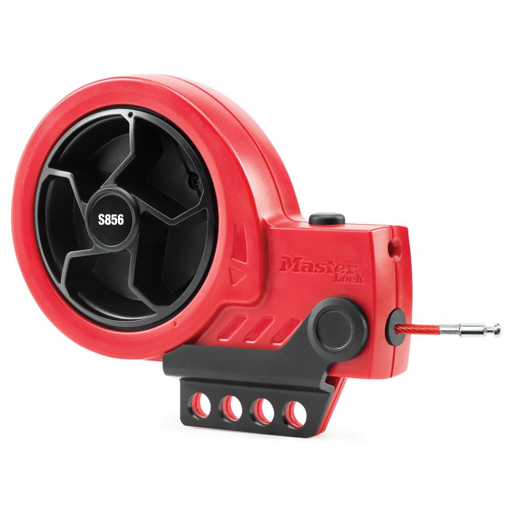 Master Lock Consignation Device with Retractable Cable [Steel Cable with Red Plastic Coating] – Safety, Condamnation – S856
