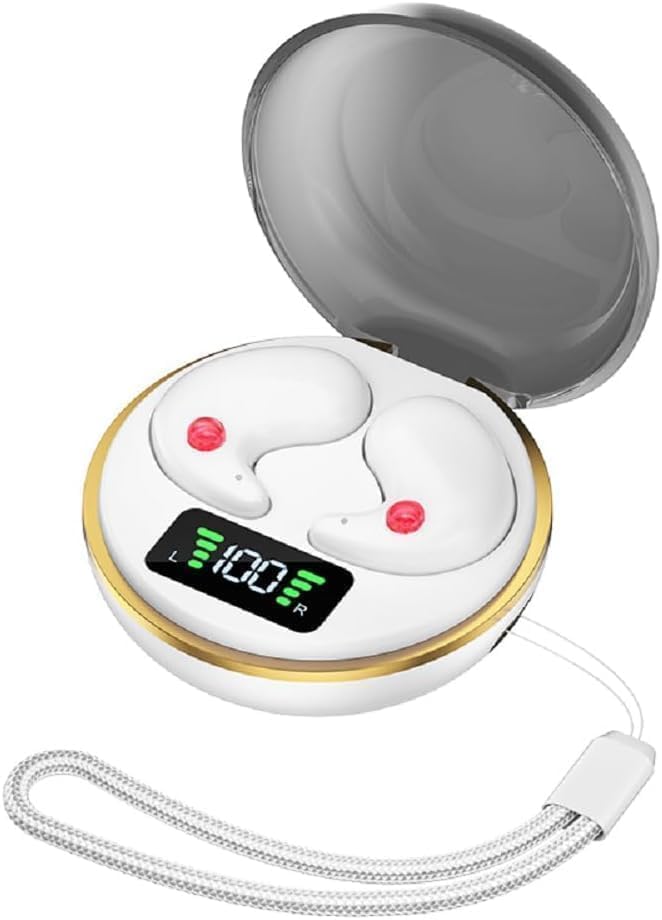 Bluetooth 5.4 Wireless Invisible Bluetooth Earphones for Sleeping on the Side, Mini In-Ear Headphones, Comfortable Flat Design Sleep Headphones, IPX7 Waterproof Earphones for iOS, Samsung, Android