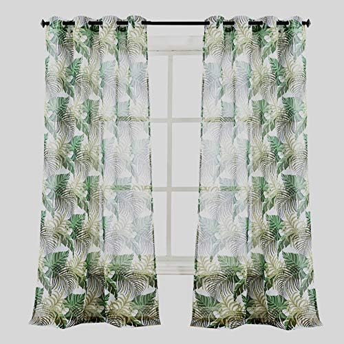 Amazon Com Qqhome Green Monstera Leaf Print Curtains For Home