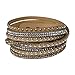 SUMAJU Charm Wrap Bracelets, Womens Premium Crystal Slake Bracelet with Rhinestones, Button Clamp Leather Bangle Statement Necklace Jewelry