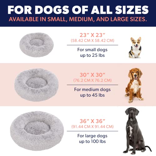 Active Pets Plush Calming Dog Bed, Donut Dog Bed for Small Dogs, Medium