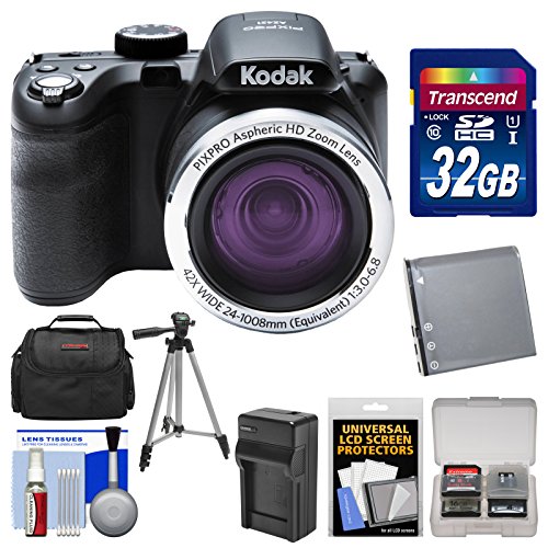 KODAK-PIXPRO-AZ421-Astro-Zoom-Digital-Camera-with-32GB-Card-Case-BatteryCharger-Tripod-Kit