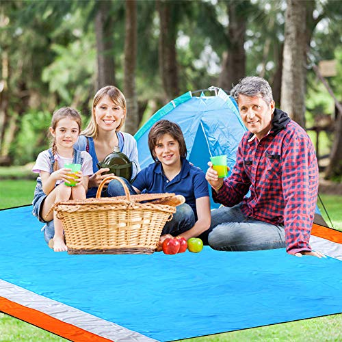 BMHNOONE Sand Free Beach Blanket, Oversize Sand Free Beach mat 82"x79",Portable Outdoor Beach Blanket for Beaches,Camping,Hiking and Picnic- Lightweight Quick Drying Heat Resistant - Thumbnail 5