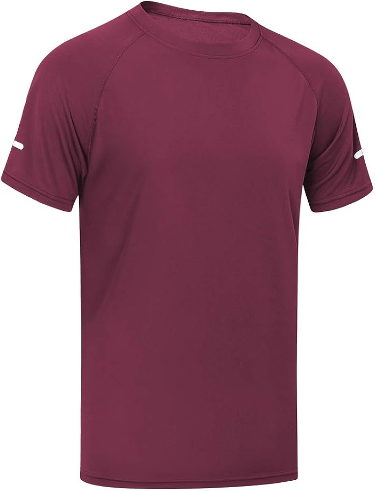 Men's Athletic T-Shirts, Cool Dry Fit Short Sleeve Shirt Fitness Sport Workout Crew Neck Tees: Clothing