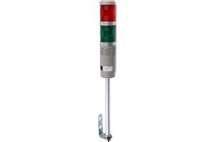 LUBAN Industrial Signal Column, LED Alarm Tower Lamp Flash Indicator, 2-Layer Stack Warning Light With Buzzer for Safety (24V/Sound/Steady ON)