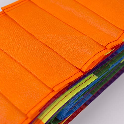 Kite Tail,Flat Ribbon Streamer Rainbow Multi Color (Rainbow), 49 Feet