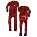 Lazy One Flapjacks Adult Pajamas (Red Plaid Bear Cheek, Medium)