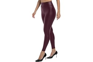 Hody Lovy Faux Leather Leggings for Women Leather Pants Compression Leggings Tummy Control Pleather Tight Riding Breeches