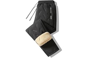 milow Hygos Fleece Thermal Pants Unisex Sherpa Lined - Waterproof Windproof Winter Joggers with Zipper Pockets