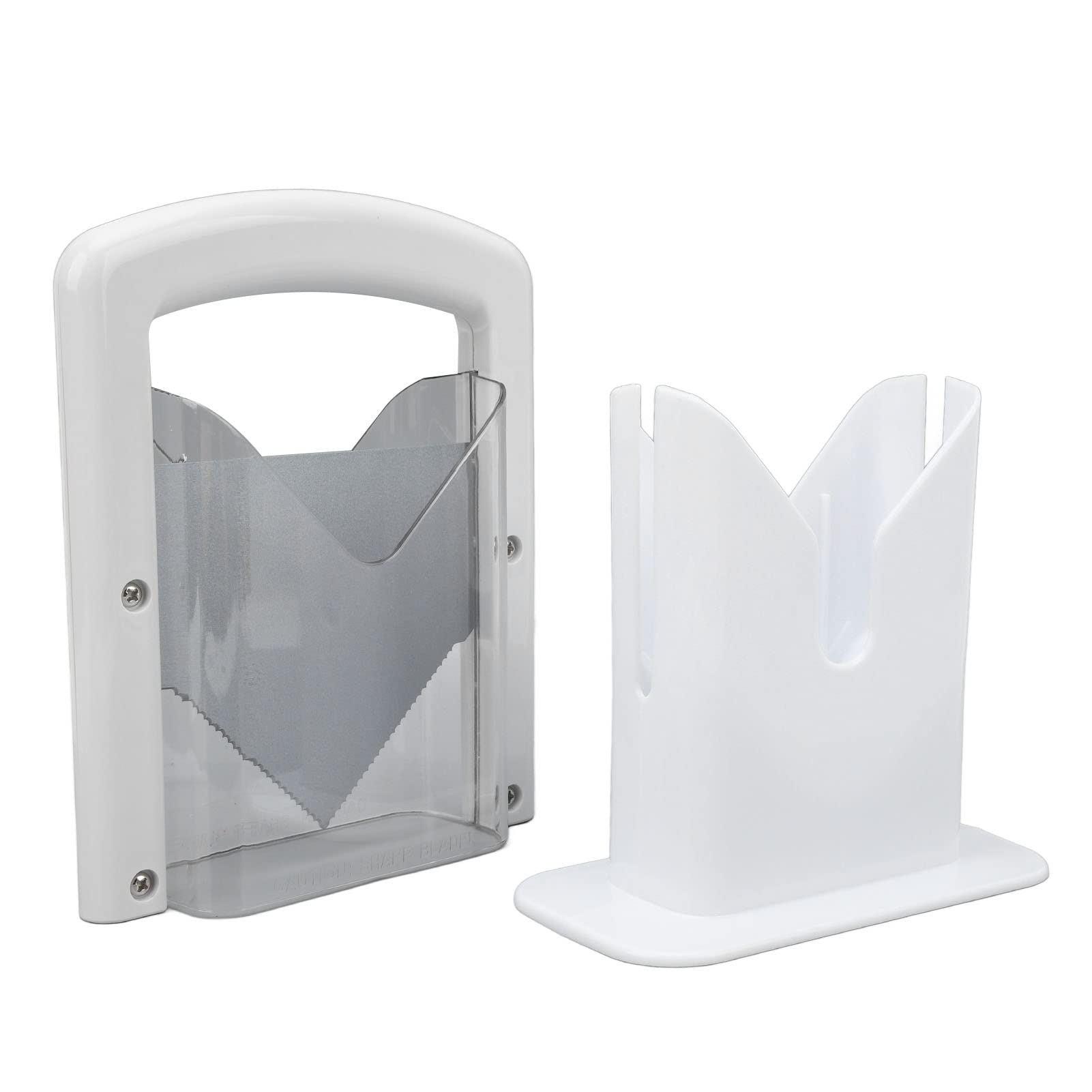 Bagel Slicer, Bagel Cutter White Plastic Manual Bread Slicing Machine with Safety Shield Easy Grip Handle for Cutting Bagels