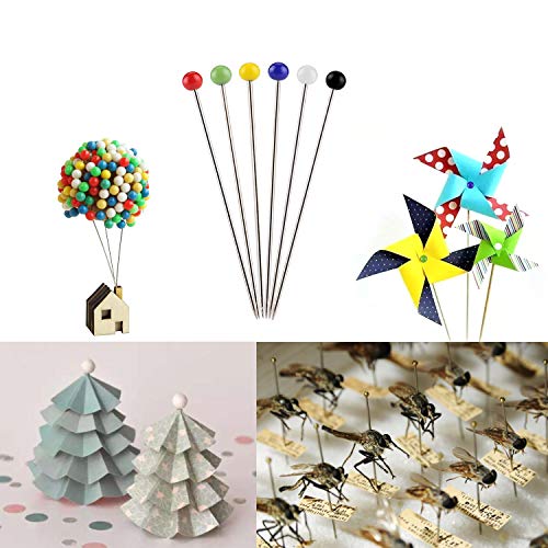 AKWOX 600 Pieces Sewing Pins, Sewing Kit (Glass Head Pins, Sewing Seam Ripper, Sewing Pin Cushion and Soft Tape Measure) for Dressmaking Jewelry Components Flower Decoration - Thumbnail 5