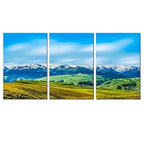 SIGNFORD 3 Panel Canvas Wall Art Snow Mountain...