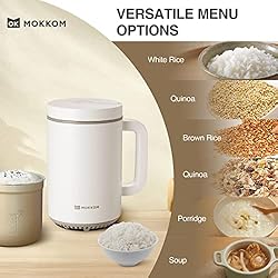 MOKKOM Mini Rice Cooker 2 Cups uncooked, Small