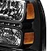 Auto Dynasty LED Running Light Headlights Assembly Compatible with Ford F250 F350 F450 F550 Super Duty 2005 2006 2007, Driver and Passenger Side, Black Housing Clear Lens
