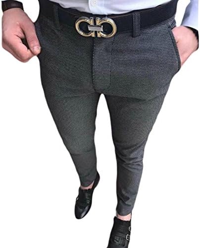 Spirio Mens Slim-Fit Expandable Waist Suit Pants Classic-Fit Skinny Dress Pants