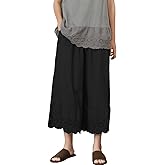 Vintage Lace Pettipants Slips Embroidery Flower Womens Lightweight Cotton Linen Bloomer Shorts Lounge Short Pants