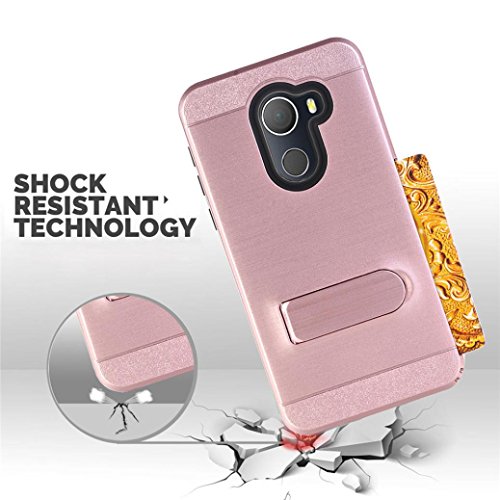 AutumnFall For Alcatel Revvl(T-Mobile)/Alcatel A30 Fierce 2017/Alcatel A30 PLUS/Alcatel Walters/5049 Case,1PC Card Pocket Holder Holster Case Stand Protect Cover (Rose Gold)