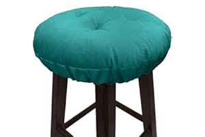 Augld Bar Stool Cushion Covers -Anti-Slip Padded Round Chiar Cushion 12" Velvet Teal