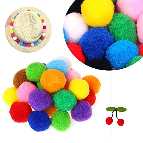 Clothful  Caydo 250 Pieces 1 Inch Pom Poms for Hobby Supplies and DIY Creative Crafts - Thumbnail 4