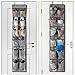 KEEPJOY Over The Door Shoe Organizer 2 Pack,Mesh Pockets Hanging Shoe Rack Over The Door,Shoe Storage Closet with 4 Hooks,Washable and Breathable Fabic,Large Size 57.5×12.6inch(Grey)