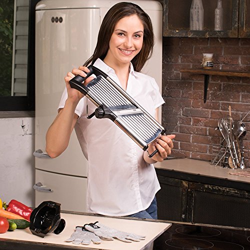 [Upgraded] Mandoline Slicer with FREE Cut-Resistant Gloves & Blade Guard – Adjustable French Fry Cutter and Vegetable Slicer, Food Slicer, Vegetable Julienne – Premium Stainless Steel Design - Thumbnail 5