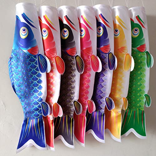 COGEEK Carp Wind Sock Flag Colorful Style Mini Koinobori Gifts Fish Wind Streamer Home Party Decorations (red, 15.7) - Thumbnail 3