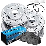 Fit 2007-2010 Mini Cooper Front Rear PSport Drill Slot Brake Rotors+Ceramic Pads