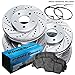 PowerSport Front Rear Brakes and Rotors Kit |Front Rear Brake Pads| Brake Rotors and Pads| Ceramic Brake Pads and Rotors |fits 1999-2006 BMW 323i, 325Ci, 325i, 328Ci, 328i