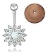 REVOLIA 2-3Pcs 14G Stainless Steel Belly Button Rings for Women CZ Flower Body Piercing Jewelry (G :2Pcs Style D)