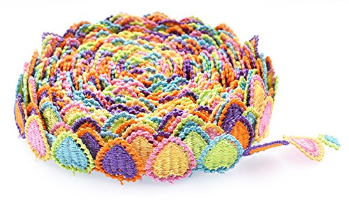 15 Yards Colorful Love Fabric Embroidery Polyester DIY Lace Applique Sewing Craft Lace Edge Trim Ribbon Edging Trimmings For Wedding Dresses Embellishment DIY Party Decor Clothes - Thumbnail 6