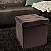 Sorbus Storage Ottoman Bench, Folding Cube Ottoman, Great for Hassock, Foot Stool, Seat, Coffee Table, Storage Chest, and More Contemporary, Faux Leather (Chocolate)