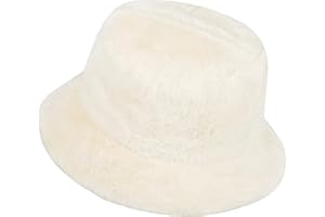 NTLWKR Winter Faux Fur Bucket Hat, Fluffy Fuzzy Warm Hats, Plush Fisherman Cap, Furry Puffy Hats for Women