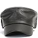 ililily Vintage Genuine Leather Military Cadet Cap Army Camo style Hats (cadet-504)