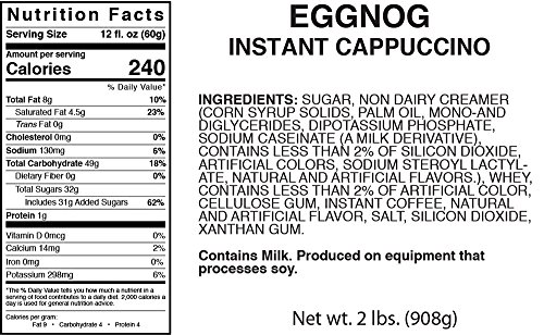 Cappuccino Supreme 2 lb bag Eggnog Instant Cappuccino Mix