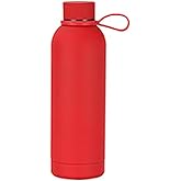 Stainless Steel Double wall Insulated Narrow Mouth Sports Water Bottle [500ml] 17oz (Red)