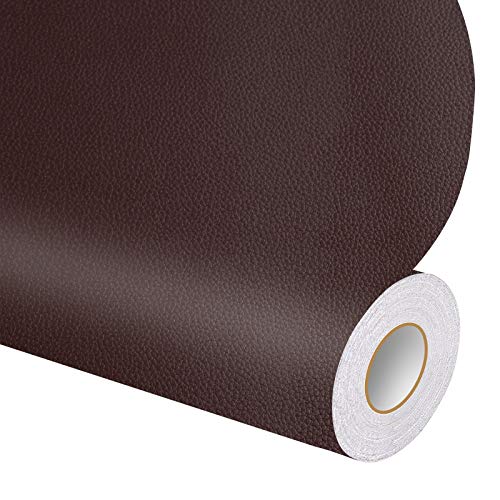 DXBULL Large Leather Repair Patch 17.3x78.7 inch Repair Tape Self-Adhesive for Furniture Sofas Car Seats Chair Couches Handbags Jackets Decorative Home Hotel Wall (Coffee)