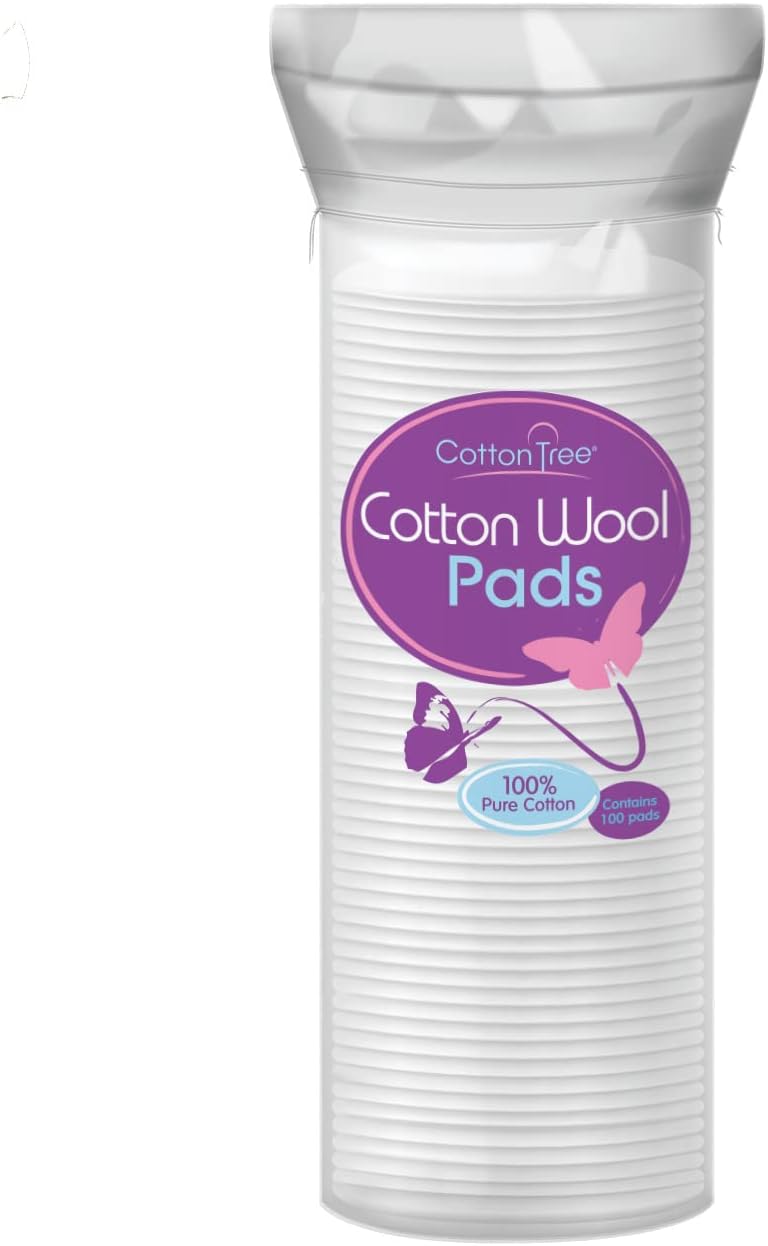 Cotton Tree 100% Pure Cotton Round Pads Pack of 80 - Hypoallergenic