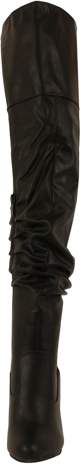  | Forever Link Womens Focus-33 Vegan Leather Over the Knee Fashion Boots | Over-the-Knee